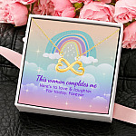 LGBT This Woman Completes Me Here's to Love and Laughter Forever Valentine Infinity Heart Pendant Necklace