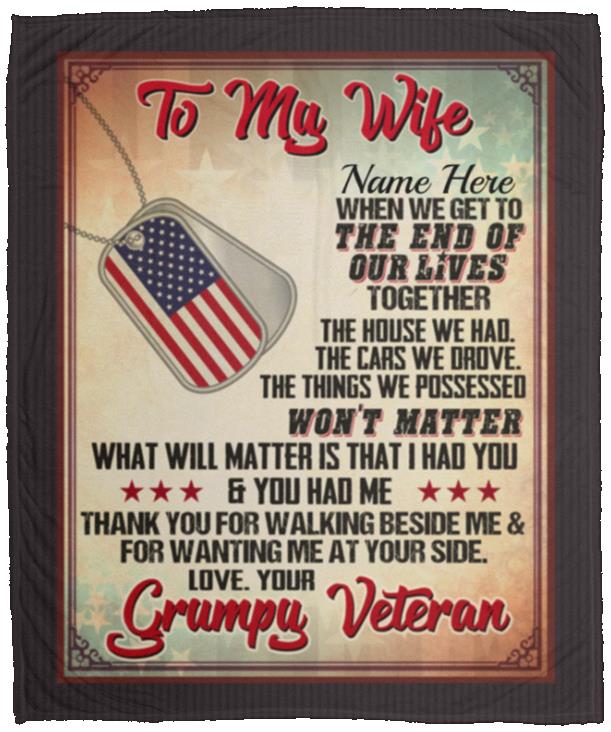 Personalized to My Wife Thank You Blanket, White, Cozy Plush Fleece Blanket - 50x60