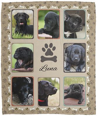 Personalized Photo Dog Blanket, White, Cozy Plush Fleece Blanket - 50x60