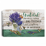 Hummingbird Grateful For Small Things Big Things and Everything in Between Framed Canvas - Unframed Poster, White, 0.75'' Framed Canvas