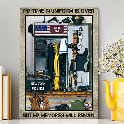 Alternative view of Personalized My Time In Uniform Is Over But My Memories Will Remain Police Retirement Canvas Art - Unframed Poster