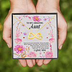 To My Amazing Aunt Thank You For Your Mentorship Loving and Guided Infinity Heart Pendant Necklace