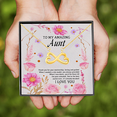 To My Amazing Aunt Thank You For Your Mentorship Loving and Guided Infinity Heart Pendant Necklace