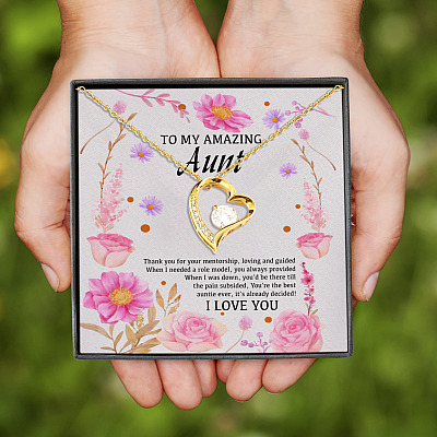 To My Amazing Aunt Thank You For Your Mentorship Loving and Guided Forever Love Pendant Necklace