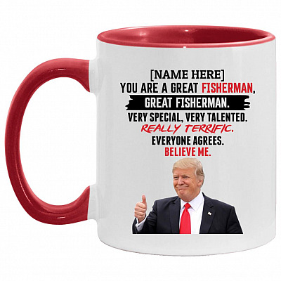 Customized You Accent, White/Red, 11 oz. Accent Mug