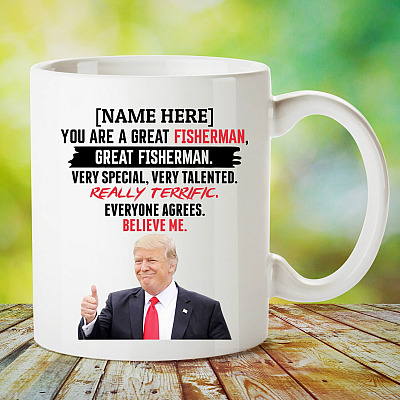 Alternative view of Customized You Are A Great Fisherman Believe Me Coffee Mug - Beer Stein - Water Bottle - Color Changing Mug