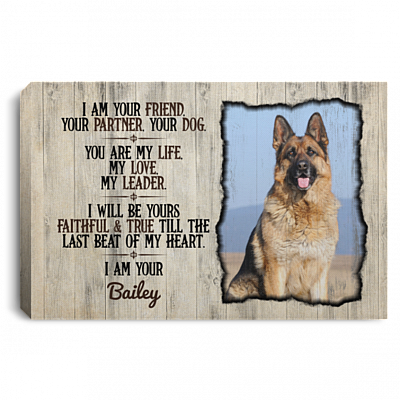 Custom Photo I Am Your Friend Your Partner Your Dog Wrapped Framed Canvas Prints for Dog Lovers - Unframed Poster, White, 0.75'' Framed Canvas
