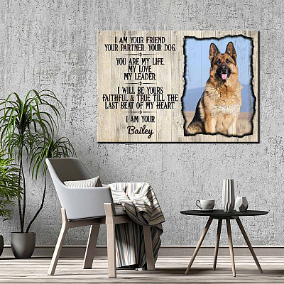 Alternative view of Custom Photo I Am Your Friend Your Partner Your Dog Wrapped Framed Canvas Prints for Dog Lovers - Unframed Poster