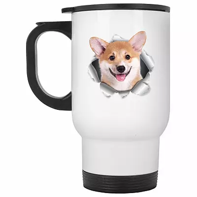 14 oz. White Travel Mug