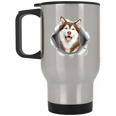 14 oz. Silver Travel Mug