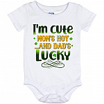 I'm Cute Mom's Hot, White, Baby Onesie - 12 Month