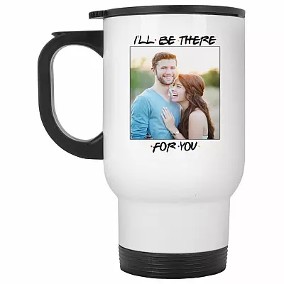 14 oz. White Travel Mug