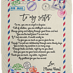 Personalized Letter Airmail To My Sister To Me You Are An Angel In Disguise Fleece Blanket - Sister Gift Mink Sherpa Blanket, White, Cozy Plush Fleece Blanket - 50x60 Personalized Letter Airmail To My Sister To Me You Are An Angel In Disguise Fleece Blanket - Sister Gift Mink Sherpa Blanket, White, Cozy Plush Fleece Blanket - 50x60