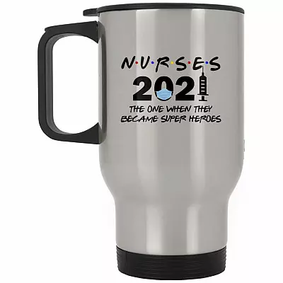14 oz. Silver Travel Mug