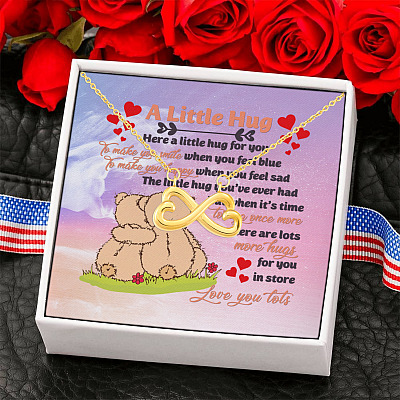 A Little Hug for You Love You Lots Valentines Day Gift for Girlfriend Infinity Heart Pendant Necklace