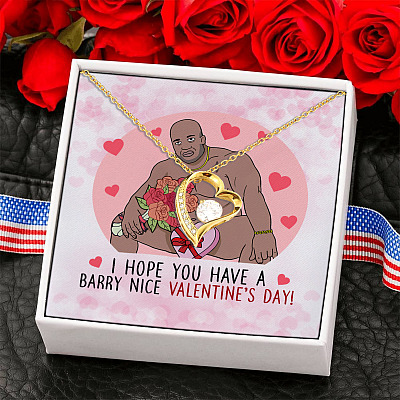 Alternative view of Barry Valentine Wood Sitting Nice Valentine's Day Funny Gift Ideas Forever Love Pendant Necklace