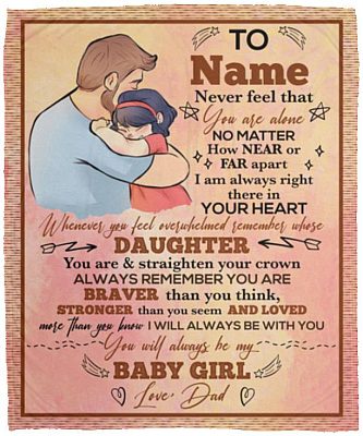 Personalized to My Daughter YouBlanket, White, Cozy Plush Fleece Blanket - 50x60