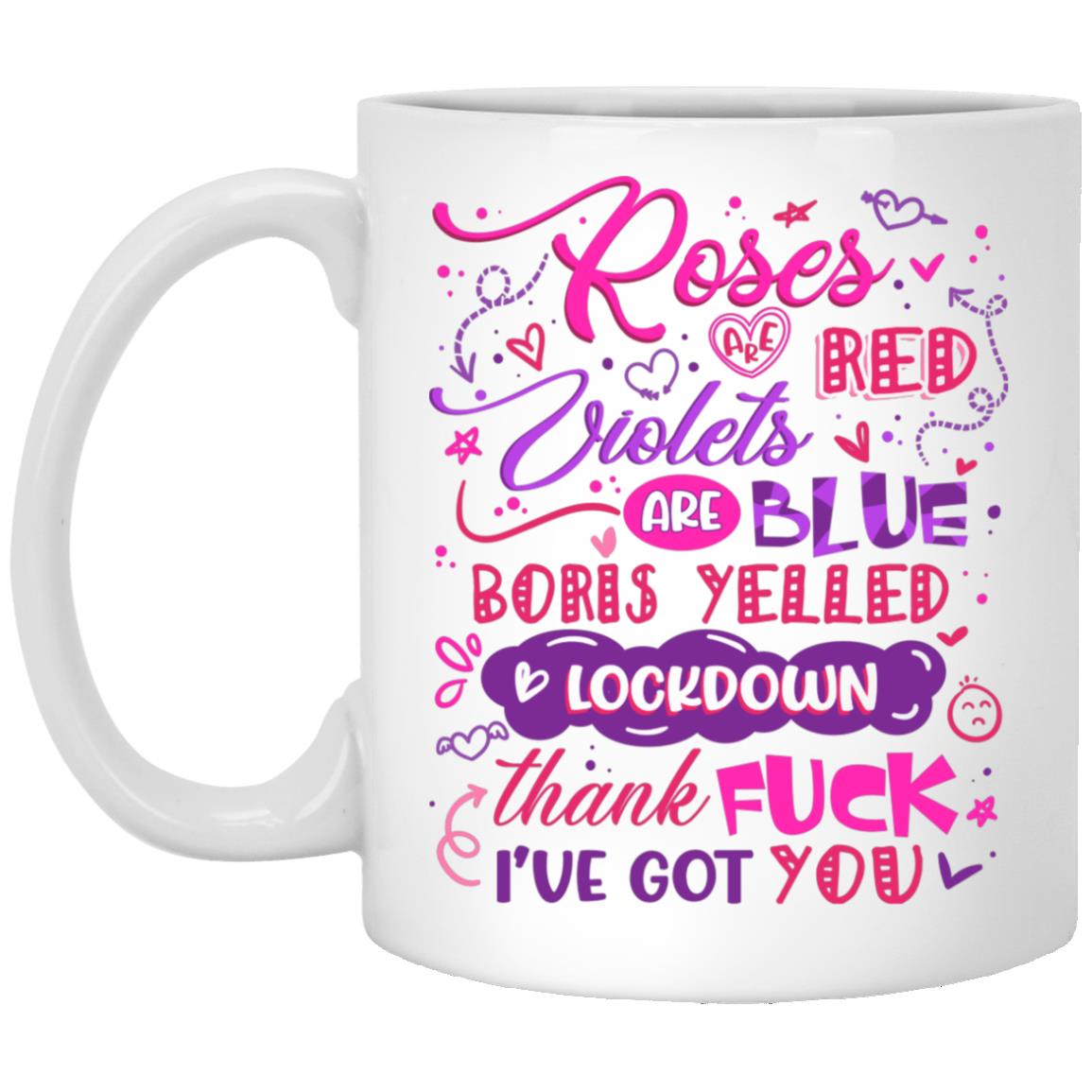 Roses Are Red, White, 11 oz. White Mug