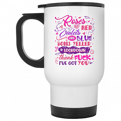 14 oz. White Travel Mug