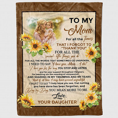 Alternative view of Custom Photo to My Mom You Mean More to Me Gifts for Mom Fleece Blanket - Sherpa Blanket - Woven Blanket