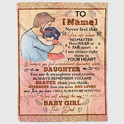 Alternative view of Personalized to My Daughter You Will Always Be My Baby Girl Fleece Blanket - Sherpa Blanket - Woven Blanket
