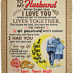 From Wife To My Husband Never Blanket, White, Cozy Plush Fleece Blanket - 50x60