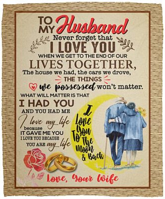 From Wife To My Husband Never Blanket, White, Cozy Plush Fleece Blanket - 50x60