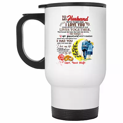 14 oz. White Travel Mug