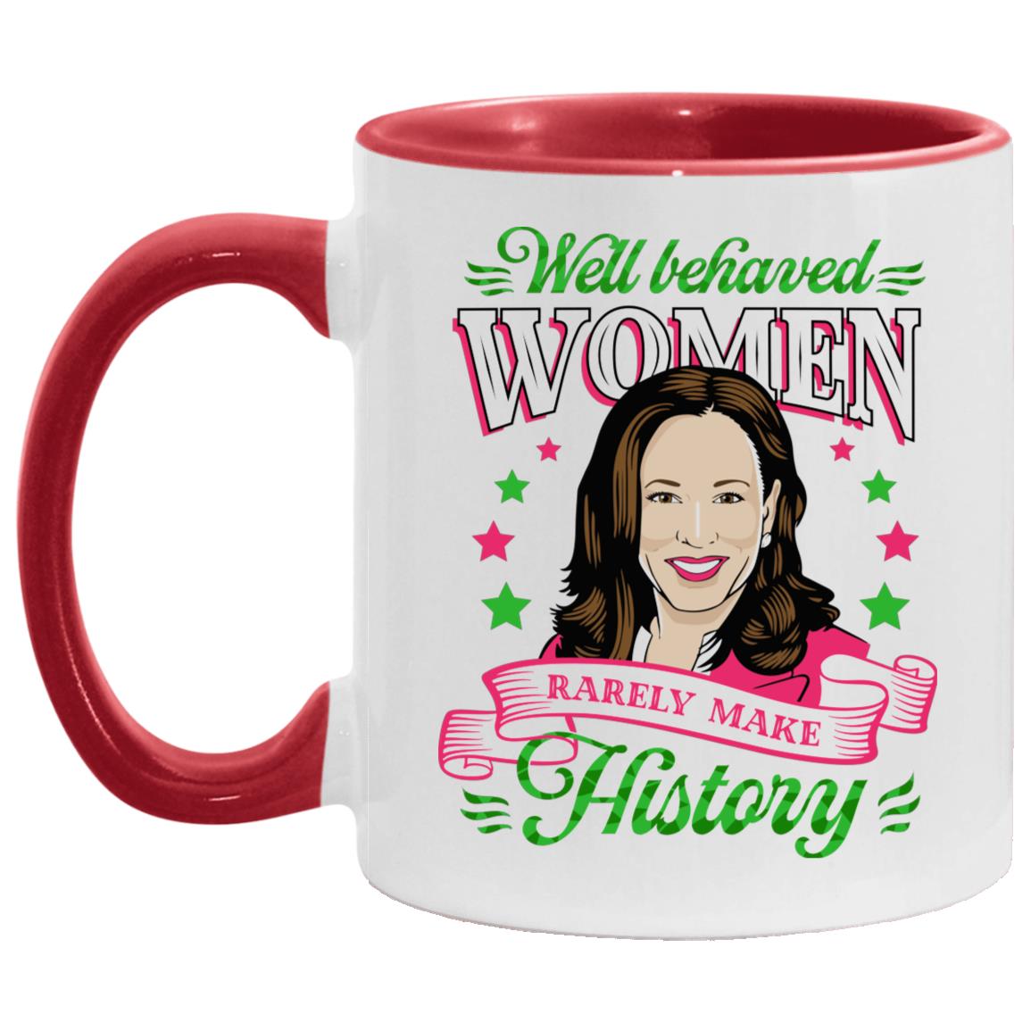 kamala mug, White/Red, 11 oz. Accent Mug