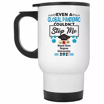14 oz. White Travel Mug