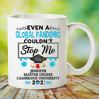 Alternative view of Personalized Quarantine Master Graduation Gift Even a Global Pandemic Couldnt Stop Me Coffee Mug - Water Bottle