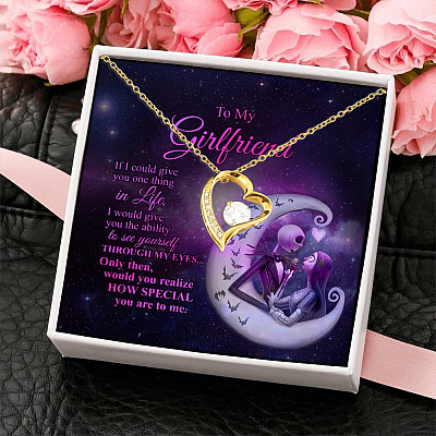 Alternative view of Nightmare Before to My Girlfriend If I Could Give You One Thing in Life Jack Forever Love Pendant Necklace Gifts