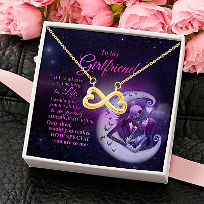 Alternative view of Nightmare Before to My Girlfriend If I Could Give You One Thing in Life Jack Infinity Heart Pendant Necklace Gifts