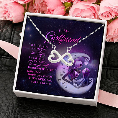 Nightmare Before to My Girlfriend If I Could Give You One Thing in Life Jack Infinity Heart Pendant Necklace Gifts