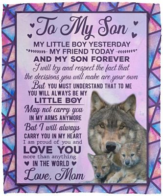 To My Son Always Be My Little Boy Blanket, White, Cozy Plush Fleece Blanket - 50x60