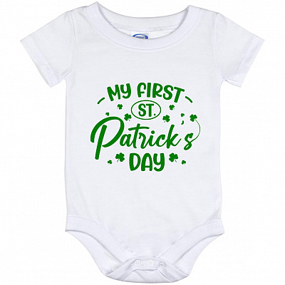 My First Saint Patrick's, White, Baby Onesie - 12 Month