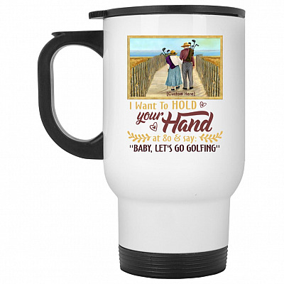 14 oz. White Travel Mug