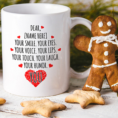 Alternative view of Personalized Your Smile Your Eyes Voice Lips You Custom Name Valentine Couple Coffee Mug - Beer Stein