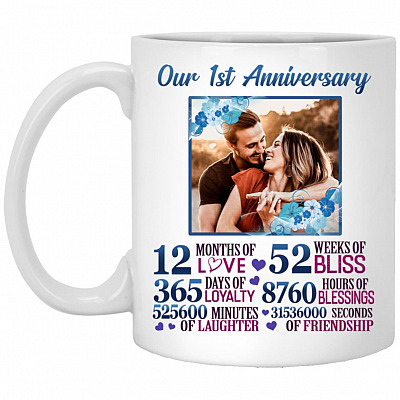 Personalized Custom Photo Our 1st Mug, White, 11 oz. White Mug