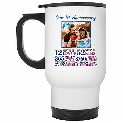 14 oz. White Travel Mug