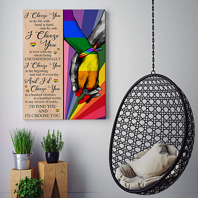 Alternative view of LGBT I Choose You Gallery Wrapped Framed Canvas Prints - Unframed Poster - Home Decor Wall Art