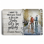 Personalized I Want To Hold Your Hand At 80 And Say Baby Let’s Go Golfing Canvas Prints – Unframed Poster, White, 0.75'' Framed Canvas