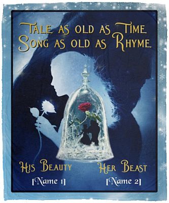Personalized Tale As Old As Time Blanket, White, Cozy Plush Fleece Blanket - 50x60