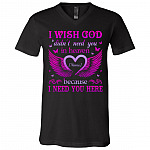 Personalized I Wish God Didn't Need T-Shirt, Black, V-Neck T-Shirt