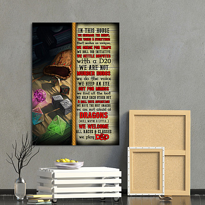 Alternative view of In This House We Embrace The Nerdy The Weird And Everything Wrapped Framed Canvas Prints - Unframed Poster
