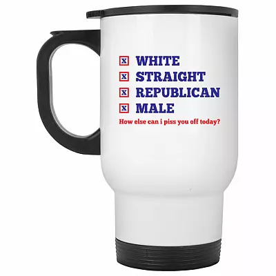 14 oz. White Travel Mug