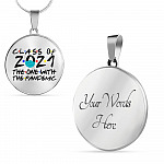 Class of 2021 the One with The Pandemic Friend Circle Pendant Necklace Graduation Gifts - Circle Luxury Necklace (Silver)