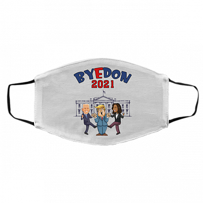 Byedon 2021 Funny Joe Biden Kamala Harris Kicking Trump Washable Reusable Custom Printed Cloth Face Mask Cover, White, Cloth Face Cover – Medium/Large