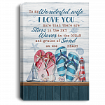 To My Wonderful Wife I Love You Unframed Canvas - Unframed Poster - To My Wife Love Beach Home Decor, White, 0.75'' Framed Canvas