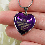 My Mind Still Talks to You Gifts to Remember a Lost Loved One Heart Pendant Necklace - Heart Luxury Necklace (Silver)